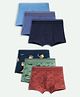 Ariel Cotton Blend Pack Of 6 Solid & Animals Printed Trunks - Multi Colour