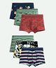 Ariel Cotton Blend Pack Of 6 Striped & Animals Printed Trunks - Multi Colour