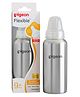 Pigeon Flexible Stainless Steel Feeding Bottle With Plastic Hood & Cap - 240 ml