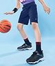 Pine Active Woven Above Knee Length Solid Color Shorts - Navy Blue