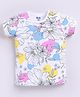 Kidcity Cotton Sinker Half Sleeves Floral Printed Top - White