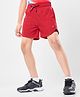 Pine Active Woven Ultra Light Above Knee Length Solid Shorts with High Stretch Inner Tights - Red