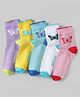 Pine Kids Cotton Knit Ankle Length Socks with Butterfly Design Pack of 5 (Color May Vary)