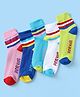Pine Kids Knit Ankle Length Silvadur Antimicrobial Socks with Stripe Design Pack of 5 - Multicolor