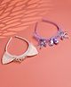 Jewelz Set Of 2 Heart Applique Detailed & Sequins Embellished Hair Bands - Multi Colour