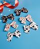 Jewelz Set Of 6 Bow Applique Detailed Floral Designed Hair Alligator Clips - Multi Colour