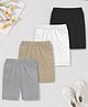 Trampoline Cotton Lycra Pack Of 4 Solid Cycling Sports Shorts - Multi Colour