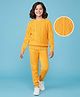 Pine Kids Knit Full Sleeves Sweater Set with Cable Knit Design - Mustard