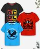 Trampoline Cotton Blend Pack Of 3 Half Sleeves Be Awesome & Adventure Text Printed Tees - Multi Colour