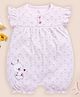 BABY GO Cotton Frill Sleeves Teddy Bear Patch Detailed Romper - Pink