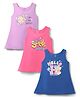 Simply Lycra Knit Sleeveless Animal Printed Frocks Pack of 3 - Blue Lilac & Pink
