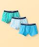 Pine Kids Cotton Elastane Knit Trunks With Fish Print Pack Of 3 (Colour May Vary)
