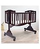 R for Rabbit Dream Time Baby Wooden Cradle with Sleep Swing with Wheel Lock Function - Brown