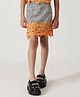 One Friday Viscose Cheetah Printed & Floral Lace Detailed Skirt - Multi Colour
