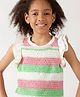 One Friday Cotton Sleeveless Frill Detailed Crochet Embroidered Top - Multi Colour