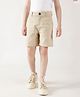 One Friday Cotton Solid Shorts - Beige