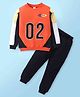 Mark & Mia Terry Knit Full Doctor Sleeves Cut & Sew Winter Wear Suits Sets with Sport Graphics - Orange & Black