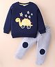 Mark & Mia 100% Cotton Full Sleeves Winter Wear Suits With Graphic & Applique Detailing - Multicolor