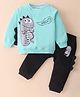Mark & Mia 100% Cotton Full Sleeves Winter Wear Suits With Graphic & Applique Detailing - Multicolor