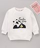 Mark & Mia Terry Knit Full Sleeves Sweatshirt With Panda Print - White