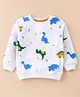 Mark & Mia Terry Knit Full Sleeves Dino Printed Sweatshirt - White