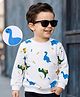 Mark & Mia Terry Knit Full Sleeves Dino Printed Sweatshirt - White