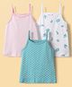 Kookie Kids Single Jersey Knit Sleeveless Leaf & Polka Dot Printed Slips Pack of 3 - White Green & Pink