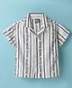 Little Kangaroos Cotton Woven Half Sleeves Striped Shirt - Black & White