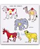 Bunie Wooden Learning Animal Puzzle Board Toy for Kids  1Pc Multicolor