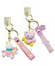 Bunie Cute Cartoon Unicorn Design Fancy Keychains  2 Pcs Pink