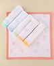 Zero Cotton Knit Wash Cloth with Bunny Print Pack of 6 L 26 x B 25 cm - Orange White & Yellow