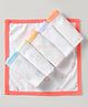 Zero Cotton Knit Wash Cloths With Bear Print Pack Of 6 White Orange & Lilac - L 24.5 x B 26 cm
