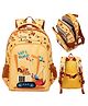 FLAZE School Bags Construction Printed Yellow Backpack For Kids With Adjustable Straps Feather Weight Multi-pocket Premium Design Bag For Kids Best For School Picnic Holidays - (Height 14 Inch - Multicolor)