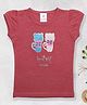 Lei-Chie Cotton Short Sleeves Cats Printed Tee - Pink