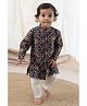 Tiber Taber 100% Cotton Full Sleeves Patola Printed Kurta & Pyjama Set - Blue