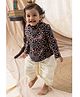 Tiber Taber 100% Cotton Full Sleeves Patola Printed Kurta & Dhoti Set - Blue