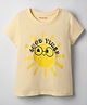 Kookie Kids Single Jersey Knit Half Sleeves T-Shirt With Sun Print - Cream