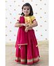 Tiber Taber Chanderi Silk Half Puffed Sleeves Peacock Embroidered Lace Embellished Lehenga Choli With Dupatta Set - Pink