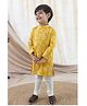 Tiber Taber 100% Cotton Full Sleeves Floral Printed Kurta Pyjama Set - Yellow