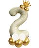 Decormantra 2 Second 32 Inch Number Foil Balloon For 2nd Birthday Decoration Kit Items -Pack of 14-Cream