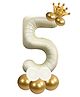 Decormantra 5 Five 32 Inch Number Foil Balloon For 5th Birthday Decoration Kit Items -Pack of 14-Cream