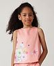 One Friday Sleeveless Floral Printed Top - Peach