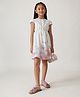 One Friday Short Sleeves Butterfly & Floral Printed Dress - Off White