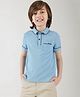 One Friday Cotton Half Sleeves Textured Polo Tee - Blue