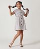 One Friday Half Sleeves Striped Dress - Multi Colour