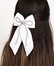 Arendelle Bow Applique Detailed Stones Embellished Hair Clip - White