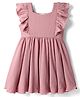 Kookie Kids Knit Frill Sleeves Solid Frock - Mauve