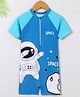 Mark & Mia Half Raglan Sleeves Legged Swimsuit With Space Theme Print - Blue