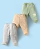Zero Sinker Woven Footed Bootie Leggings With Animal Print Pack Of 3 - Light green Grey & Peach