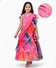 Pine Kids Woven Sleeveless Floral Printed & Embroidered Choli Lehenga with Dupatta - Pink